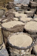 baskets of wheat grains