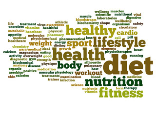 Fototapeta premium Conceptual health word cloud isolated
