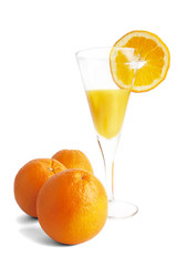 Oranges with orange juice.
