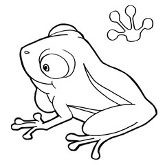 paw print with frog Coloring Page vector
