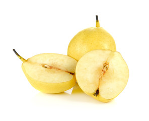 Fresh oriental pear on a white background