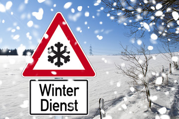 Fototapeta premium Schild mit Winterdienst