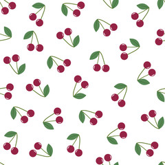 Seamless background red cherry