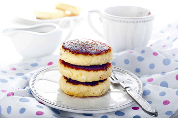 Traditional ukrainian cottage cheese cakes 