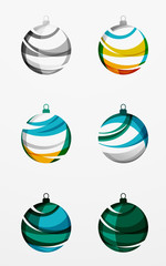 Set of abstract Christmas ball icons, business logo concepts