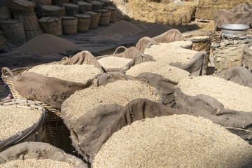 baskets of wheat grains