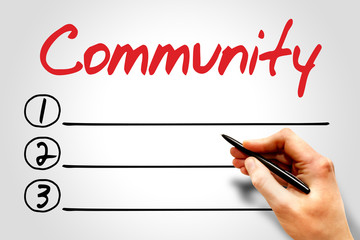 Community blank list, business concept
