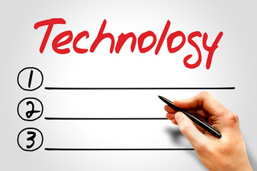 Technology blank list, business concept