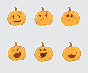 Vector Halloween set pumpkins set.
