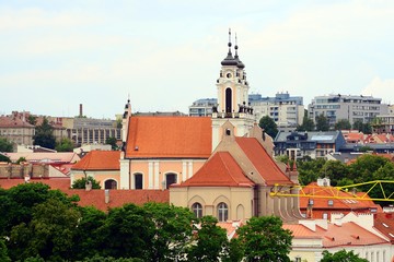 Obraz premium Vilnius city view from Cathedral belfry in Cathedral place