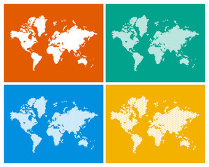 World Map in 4 Styles