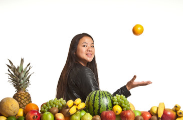 Fototapeta premium Fruits and girl