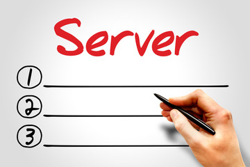 Server blank list, business concept