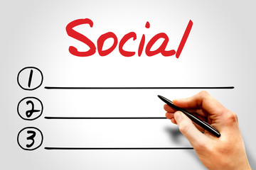 Social blank list, business concept
