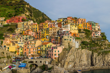 Fototapeta na wymiar Manarola, Cinque Terre (Italian Riviera, Liguria) at twilight 