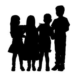Vector siblings silhouette.