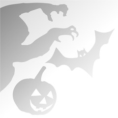 Halloween Postcard white grey.