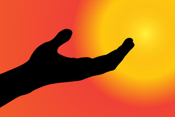 Vector silhouette of a hand.