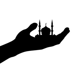Vector silhouette of a mosque.