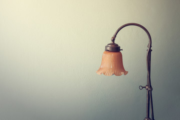 Classic wall lamp mounted on concrete wall