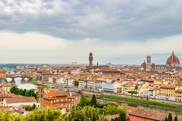 Fototapeta na wymiar Panoramic view from Piazzale Michelangelo in Florence - Italy