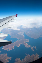 Aerial view from an airplane