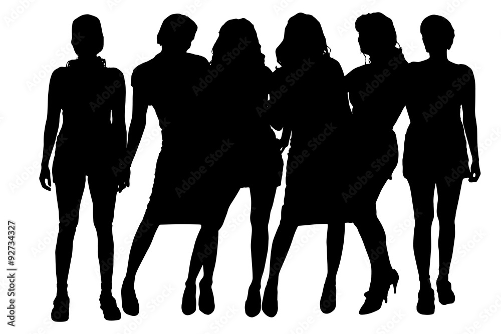 Canvas Prints vector women silhouette.