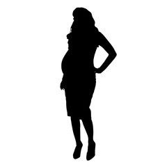 Vector silhouette of a pregnant woman.