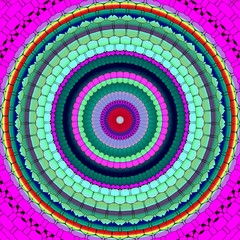 Obraz premium pink green roudn mandala pattern texture background