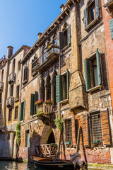 Fototapeta premium Venice cityscape, water canals and traditional buildings. Italy, Europe.