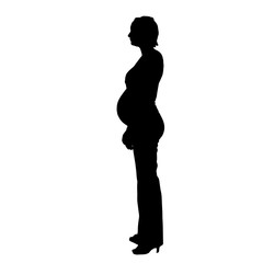 Vector silhouette of a pregnant woman.