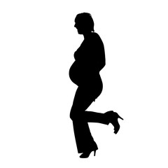 Vector silhouette of a pregnant woman.