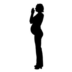 Vector silhouette of a pregnant woman.