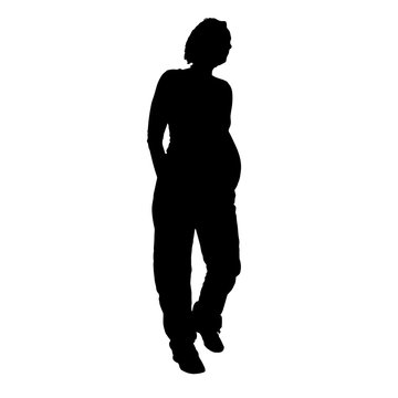 recommend clip art: Vector silhouette of a pregnant woman.
