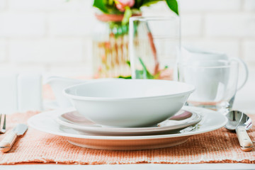 Beautiful table setting close up