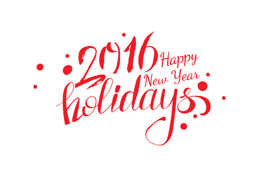 Vector red colored New year holidays greetings calligraphy