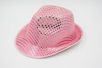 party pink hat isolated on white