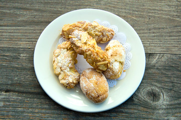Typical Italian almond pastries for breakfast