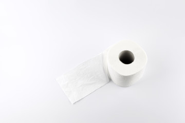toilet paper on white background