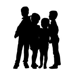 Vector silhouette of children.