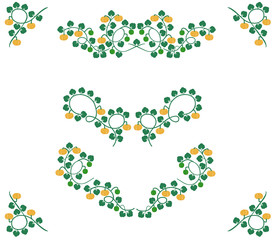 Vintage pumpkin decoration elements