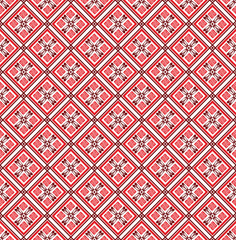 Vector seamless geometric pattern of red rhombus