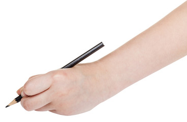 hand draws by black pencil isolated on white
