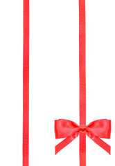 red satin bow knot and ribbons on white - set 52