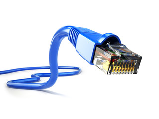 LAN network connection Ethernet RJ45 cable.