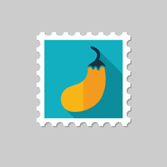 Eggplant flat stamp with long shadow