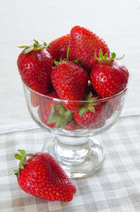 Strawberries in the glass vase