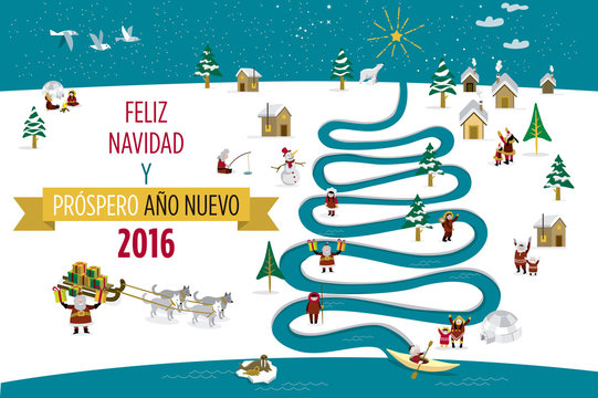  2016 Christmas Card with Eskimos Spanish