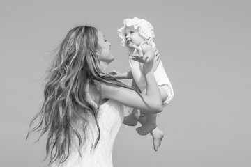 Mother and her daughter having fun