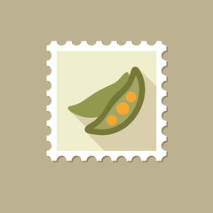 Pea flat stamp with long shadow